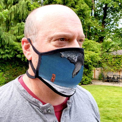 Buttonsmith Hiroshige Eagle Adult XL Adjustable Face Mask with Filter Pocket - Made in the USA - Buttonsmith Inc.