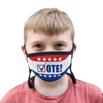 Buttonsmith Vote Youth Adjustable Face Mask with Filter Pocket - Made in the USA - Buttonsmith Inc.