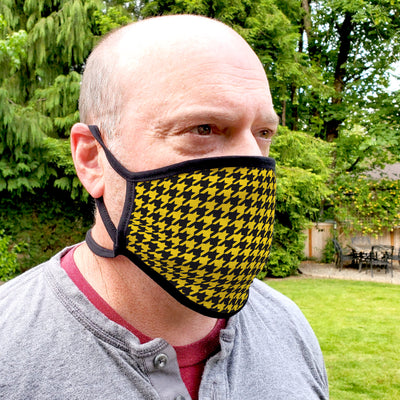 Buttonsmith Houndstooth Child Face Mask with Filter Pocket - Made in the USA - Buttonsmith Inc.