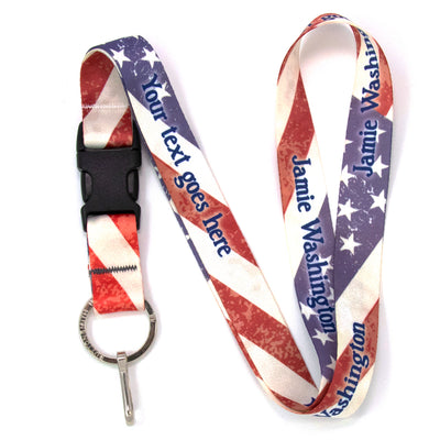 Buttonsmith Old Glory Custom Lanyard Made in USA - Buttonsmith Inc.