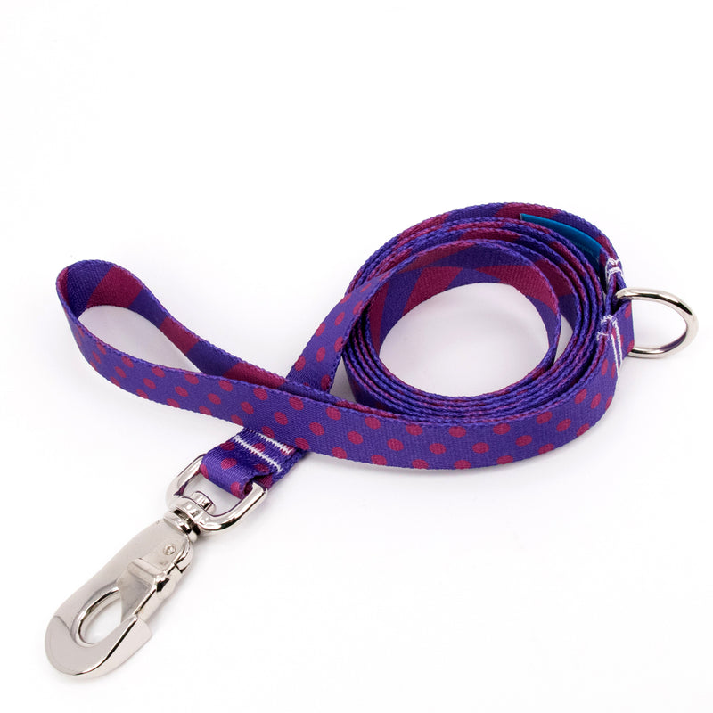 Buttonsmith Magenta Dots Dog Leash Fadeproof Made in USA - Buttonsmith Inc.