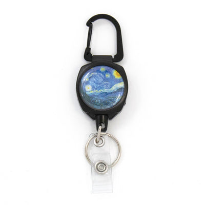 Buttonsmith® Van Gogh Starry Night Heavy Duty Sidekick Badge Reel - Made in USA - Buttonsmith Inc.