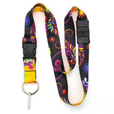 Buttonsmith Bright Floral Breakaway Lanyard - Made in USA - Buttonsmith Inc.