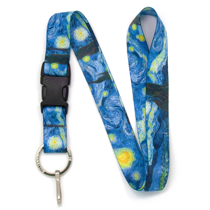 Buttonsmith Van Gogh Starry Night Premium Lanyard - Made in USA - Buttonsmith Inc.