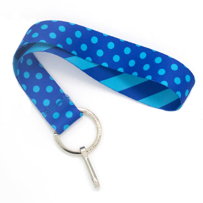 Buttonsmith Blue Dots Wristlet Lanyard Made in USA - Buttonsmith Inc.