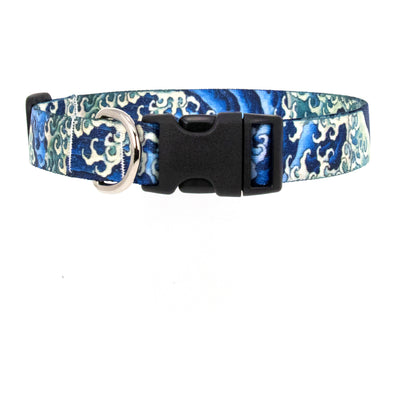 Buttonsmith Hokusai Waves Art Dog Collar - Made in USA - Buttonsmith Inc.
