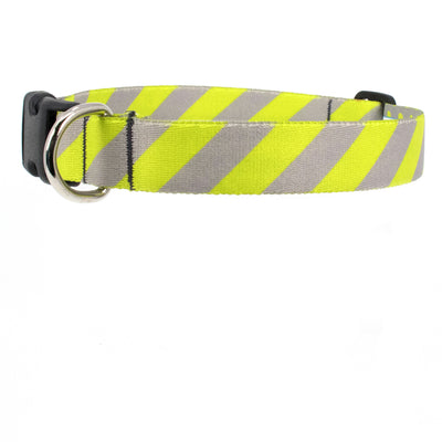 Buttonsmith Pewter Lime Stripes Dog Collar - Made in USA - Buttonsmith Inc.