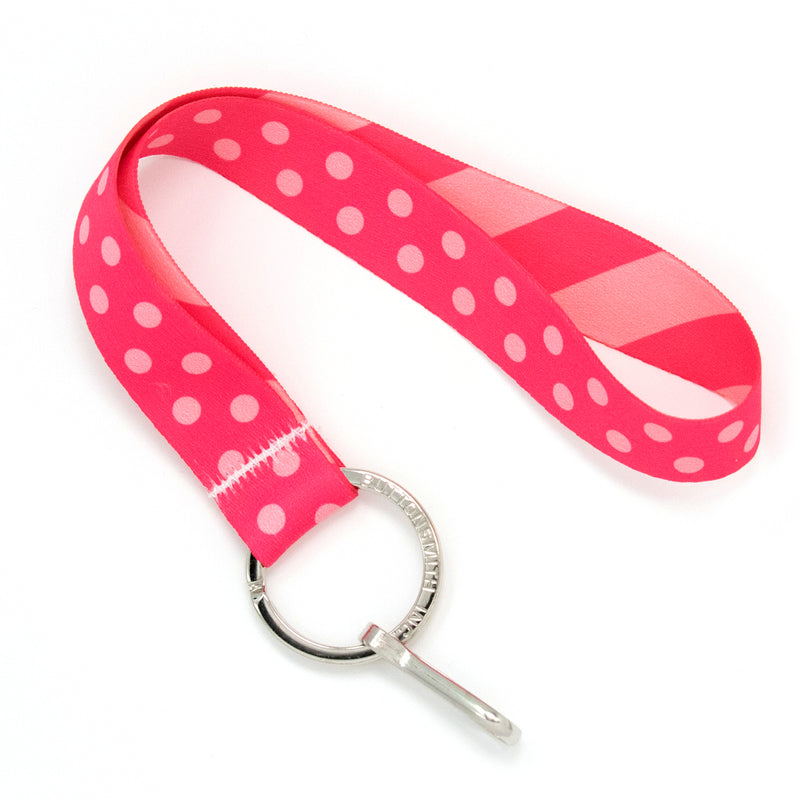 Buttonsmith Pink Dots Wristlet Lanyard Made in USA - Buttonsmith Inc.