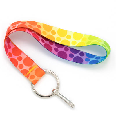 Buttonsmith Rainbow Dots Wristlet Lanyard Made in USA - Buttonsmith Inc.