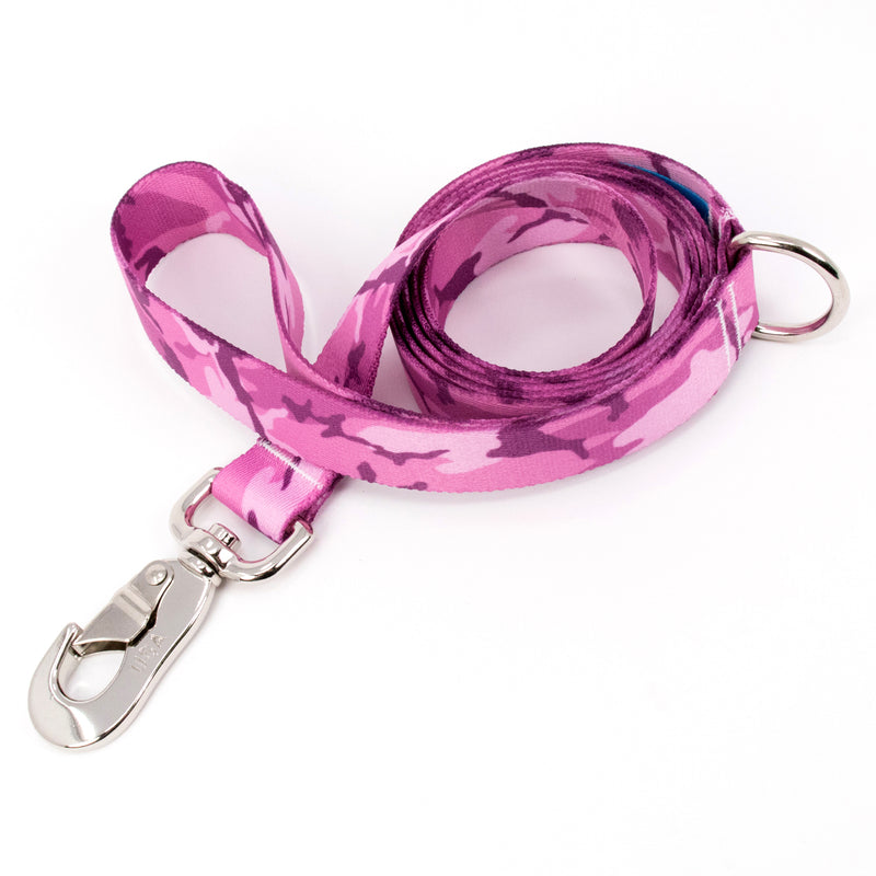 Buttonsmith Pink Camo Dog Leash Fadeproof Made in USA - Buttonsmith Inc.