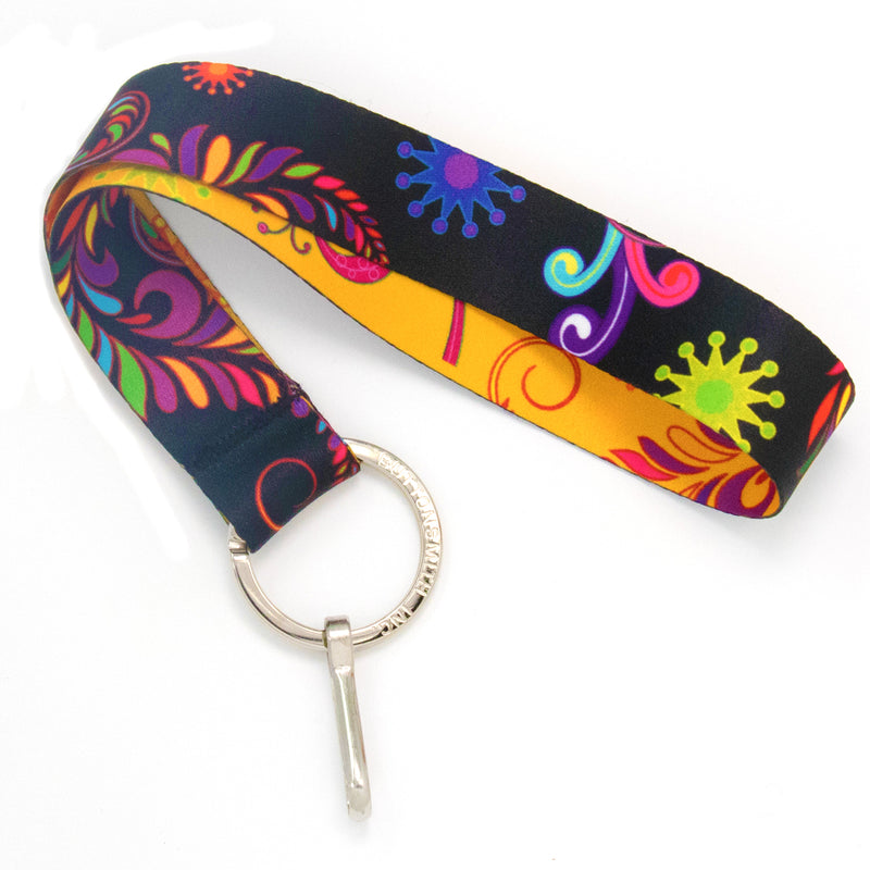 Buttonsmith Bright Floral Wristlet Lanyard - Made in USA - Buttonsmith Inc.