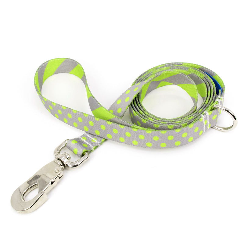Buttonsmith Pewter Lime Dots Dog Leash Fadeproof Made in USA - Buttonsmith Inc.