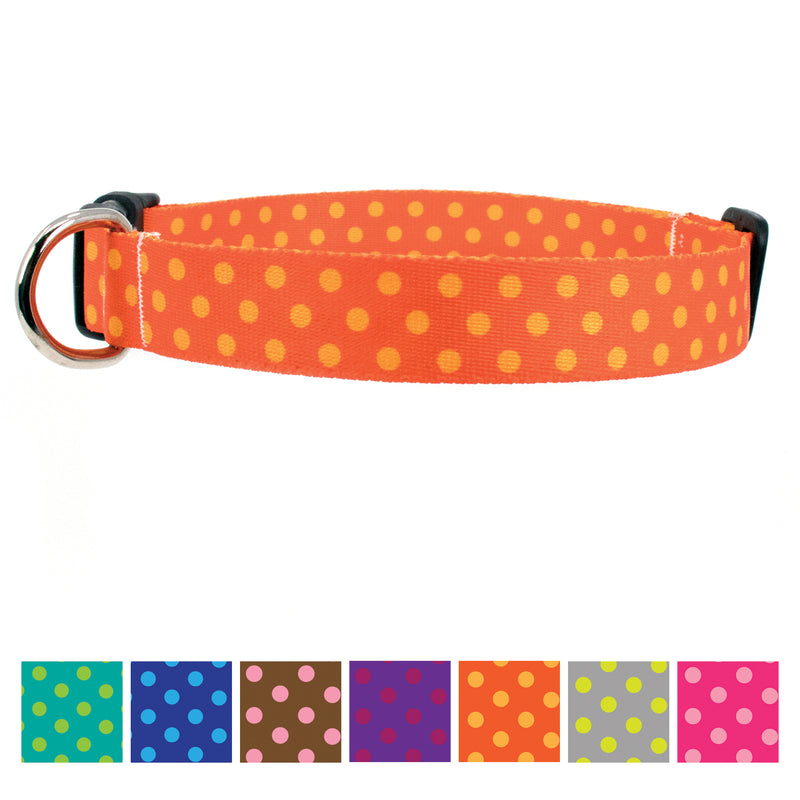 Buttonsmith Orange Dots Dog Collar - Made in USA - Buttonsmith Inc.