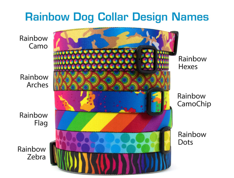 Buttonsmith Rainbow Zebra Dog Collar - Made in USA - Buttonsmith Inc.