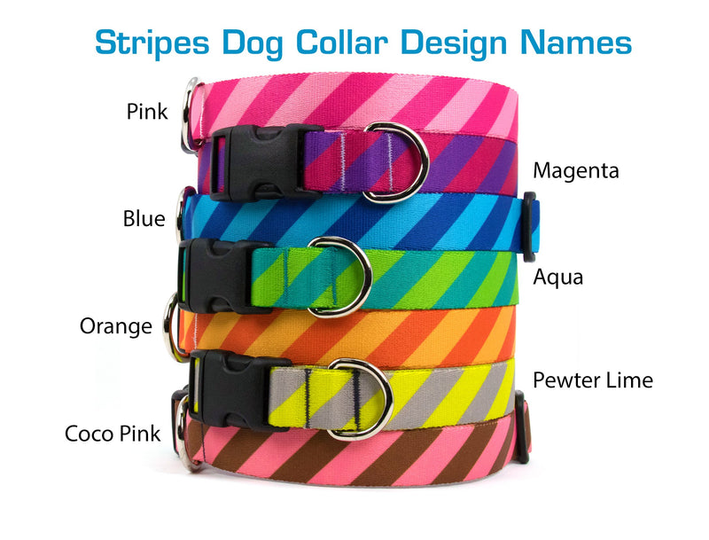 Buttonsmith Orange Stripes Dog Collar - Made in USA - Buttonsmith Inc.