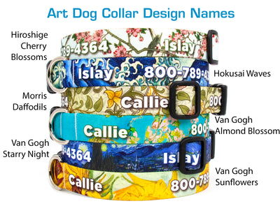 Custom Personalized Dog Collars - Art Designs - Made in USA