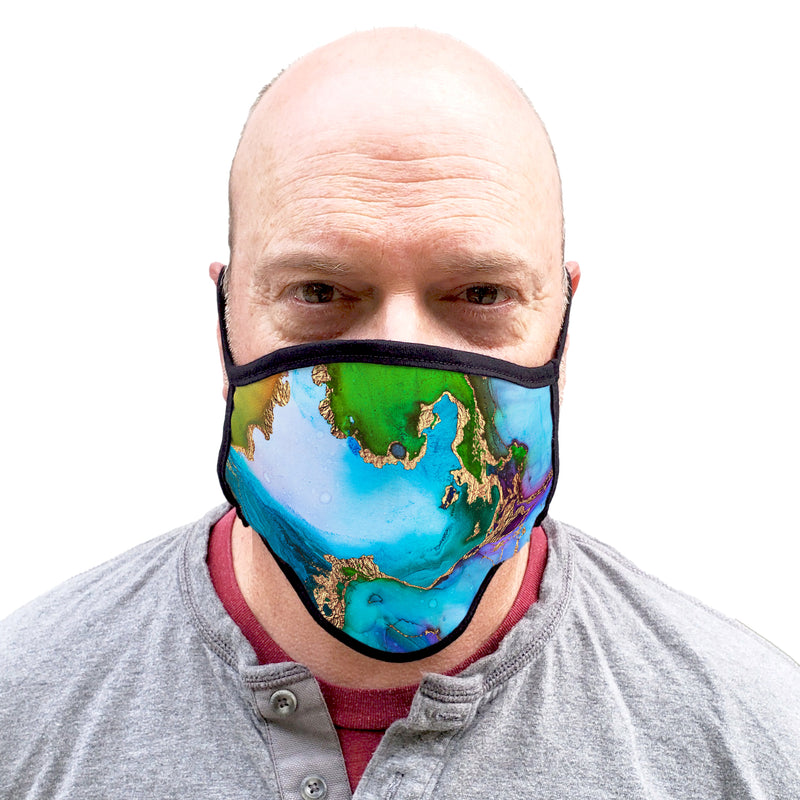 Buttonsmith Lagoon Adult XL Adjustable Face Mask with Filter Pocket - Made in the USA - Buttonsmith Inc.