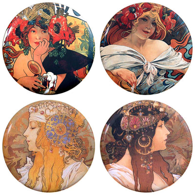Buttonsmith® 1.25" Mucha Beer Refrigerator Magnets - Set of 4 - Buttonsmith Inc.