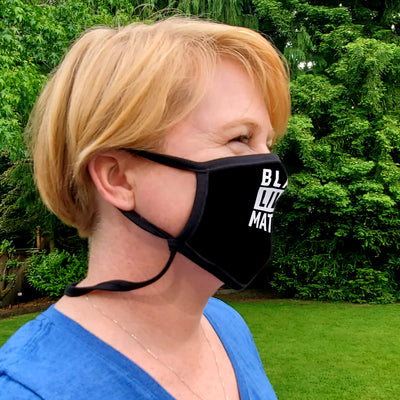Buttonsmith Black Lives Matter Youth Adjustable Face Mask with Filter Pocket - Made in the USA - Buttonsmith Inc.
