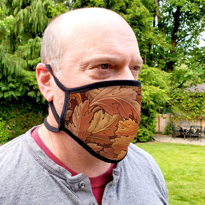 Buttonsmith William Morris Acanthus Adult XL Adjustable Face Mask with Filter Pocket - Made in the USA - Buttonsmith Inc.