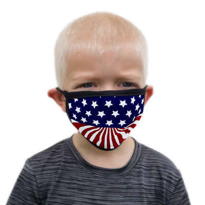 Buttonsmith US Flag Child Face Mask with Filter Pocket - Made in the USA - Buttonsmith Inc.