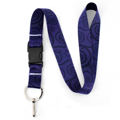 Buttonsmith Amethyst Swirls Premium Lanyard - with Buckle and Flat Ring - Made in the USA - Buttonsmith Inc.