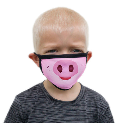 Buttonsmith Cartoon Piglet Face Child Face Mask with Filter Pocket - Made in the USA - Buttonsmith Inc.
