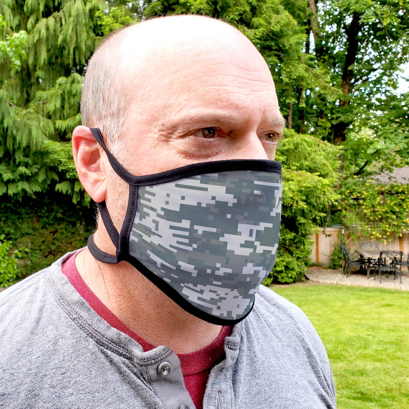 Buttonsmith Urban Camo Adult Adjustable Face Mask with Filter Pocket - Made in the USA - Buttonsmith Inc.