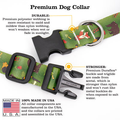 Buttonsmith Woodland Creatures Dog Collar - Made in the USA - Buttonsmith Inc.