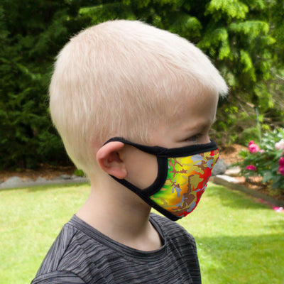 Buttonsmith Rainbow Camo Adult XL Adjustable Face Mask with Filter Pocket - Made in the USA - Buttonsmith Inc.