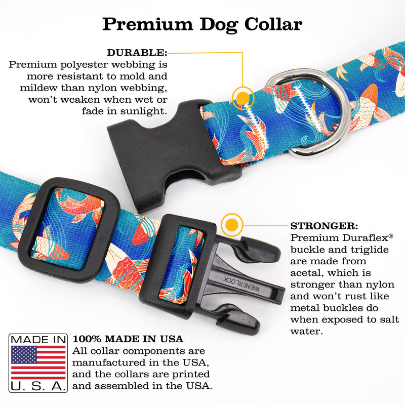 Buttonsmith Koi Pond Dog Collar - Made in the USA - Buttonsmith Inc.