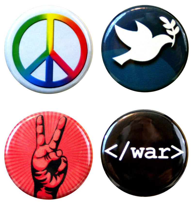 Buttonsmith® 1.25" Peace Refrigerator Magnets - Set of 4 - Buttonsmith Inc.