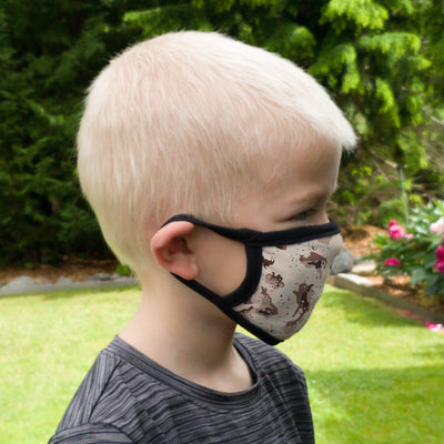 Buttonsmith Desert Camo Child Face Mask with Filter Pocket - Made in the USA - Buttonsmith Inc.