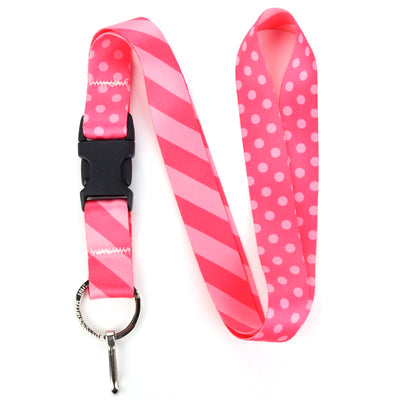 Buttonsmith Pink Dots Lanyard - Made in USA - Buttonsmith Inc.