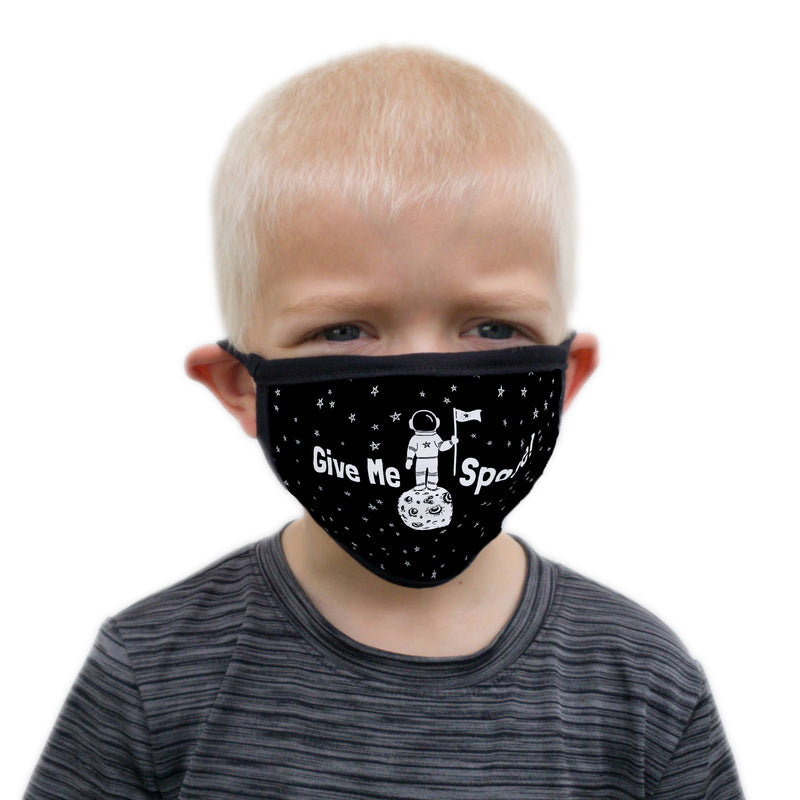 Buttonsmith Give me Space Child Face Mask with Filter Pocket - Made in the USA - Buttonsmith Inc.
