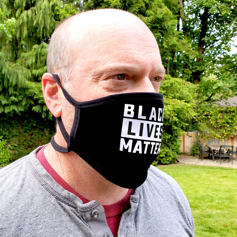 Buttonsmith Black Lives Matter Adult XL Adjustable Face Mask with Filter Pocket - Made in the USA - Buttonsmith Inc.