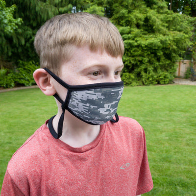 Buttonsmith Urban Camo Child Face Mask with Filter Pocket - Made in the USA - Buttonsmith Inc.