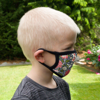 Buttonsmith William Morris Cray Youth Adjustable Face Mask with Filter Pocket - Made in the USA - Buttonsmith Inc.
