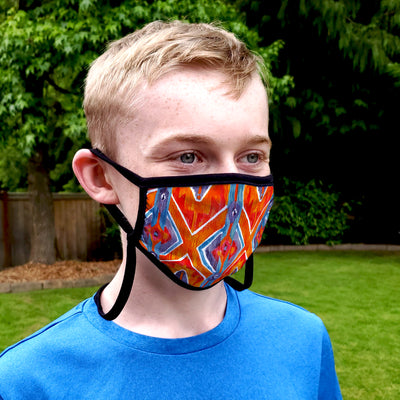 Buttonsmith Blanket Youth Adjustable Face Mask with Filter Pocket - Made in the USA - Buttonsmith Inc.