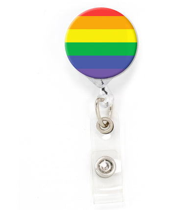 Buttonsmith Rainbow Flag Tinker Reel Retractable Badge Reel - Made in the USA - Buttonsmith Inc.