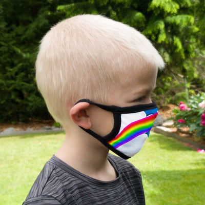 Buttonsmith Rainbow Arches Child Face Mask with Filter Pocket - Made in the USA - Buttonsmith Inc.