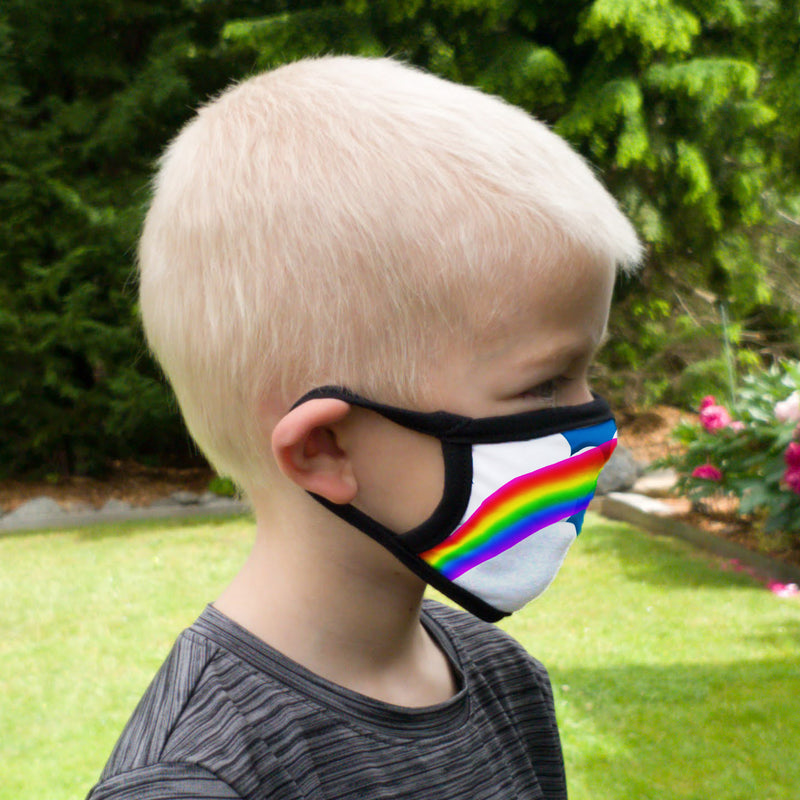 Buttonsmith Rainbow Arches Youth Adjustable Face Mask with Filter Pocket - Made in the USA - Buttonsmith Inc.
