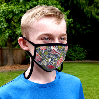 Buttonsmith William Morris Cray Child Face Mask with Filter Pocket - Made in the USA - Buttonsmith Inc.