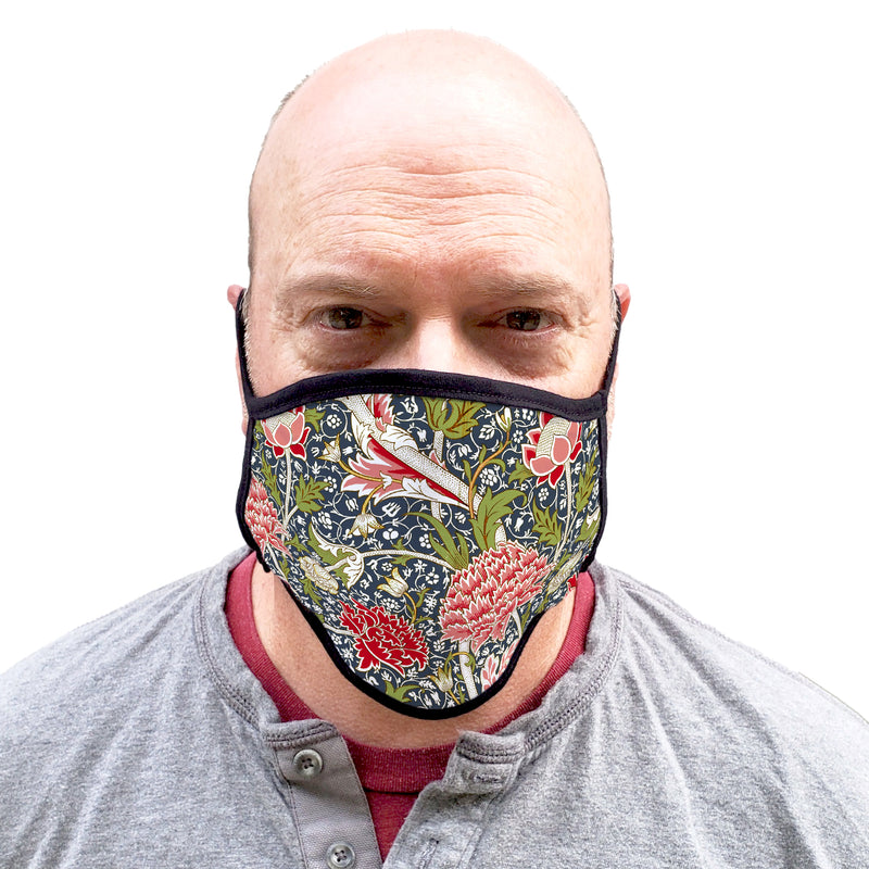 Buttonsmith William Morris Cray Adult XL Adjustable Face Mask with Filter Pocket - Made in the USA - Buttonsmith Inc.