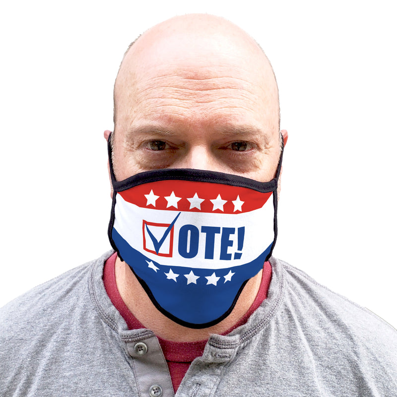 Buttonsmith Vote Adult XL Adjustable Face Mask with Filter Pocket - Made in the USA - Buttonsmith Inc.