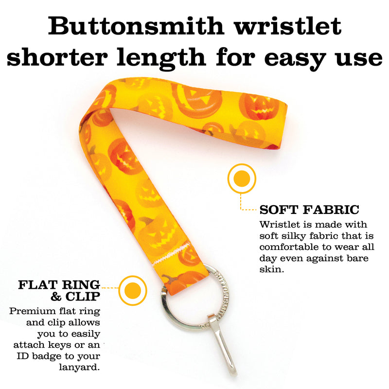 Buttonsmith Jack-O-Lantern Halloween Wristlet - Made in USA - Buttonsmith Inc.
