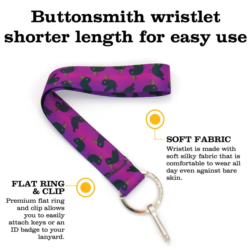 Buttonsmith Purple Crows Halloween Wristlet - Made in USA - Buttonsmith Inc.