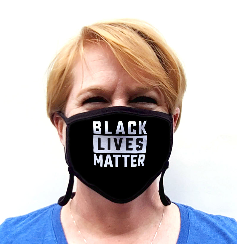 Buttonsmith Black Lives Matter Adult Adjustable Face Mask with Filter Pocket - Made in the USA - Buttonsmith Inc.