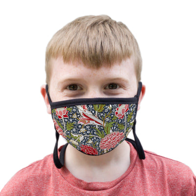 Buttonsmith William Morris Cray Youth Adjustable Face Mask with Filter Pocket - Made in the USA - Buttonsmith Inc.