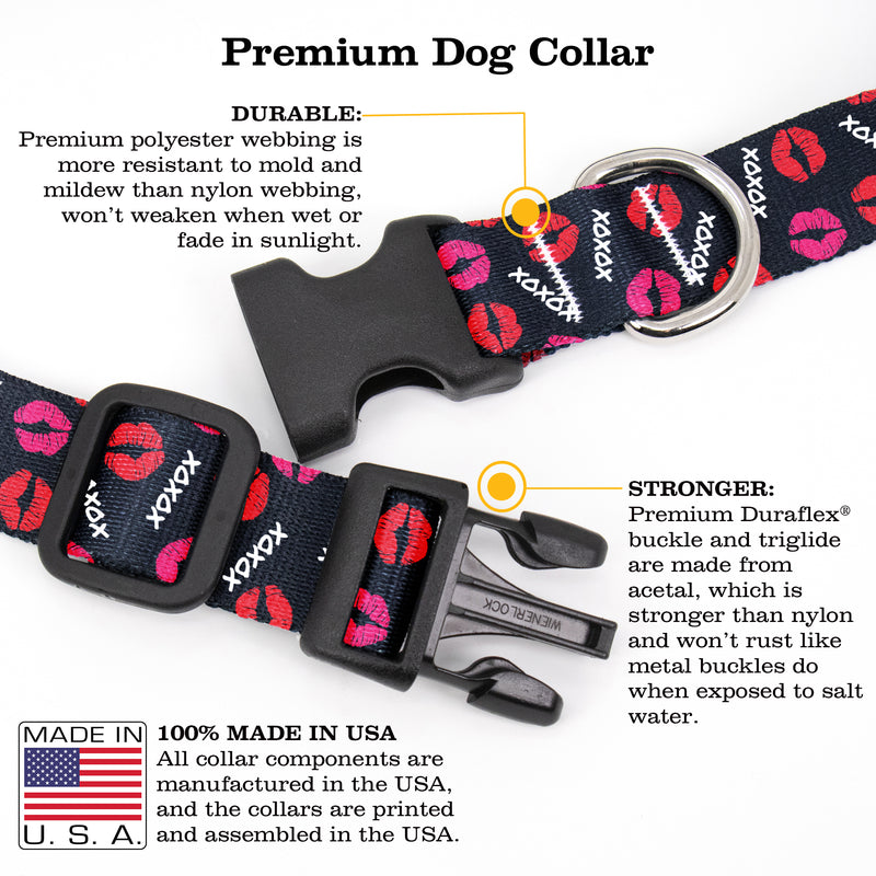 Buttonsmith Love and Kisses Dog Collar - Made in the USA - Buttonsmith Inc.